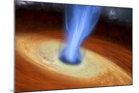 Powerful Streams of Energy Spew Out of a Black Hole in the Middle of a Galaxy-Stocktrek Images-Mounted Art Print