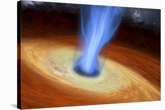 Powerful Streams of Energy Spew Out of a Black Hole in the Middle of a Galaxy-Stocktrek Images-Stretched Canvas