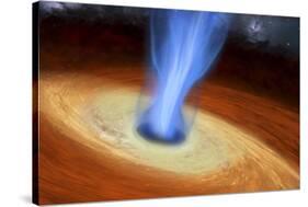 Powerful Streams of Energy Spew Out of a Black Hole in the Middle of a Galaxy-Stocktrek Images-Stretched Canvas