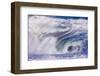 Powerful wave breaking off a beach, Hawaii-Mark A Johnson-Framed Photographic Print