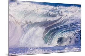 Powerful wave breaking off a beach, Hawaii-Mark A Johnson-Mounted Photographic Print