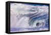 Powerful wave breaking off a beach, Hawaii-Mark A Johnson-Framed Stretched Canvas