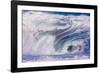 Powerful wave breaking off a beach, Hawaii-Mark A Johnson-Framed Photographic Print