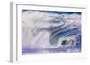 Powerful wave breaking off a beach, Hawaii-Mark A Johnson-Framed Photographic Print