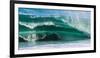 Powerful wave breaking off a beach, Hawaii-Mark A Johnson-Framed Photographic Print