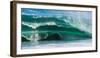 Powerful wave breaking off a beach, Hawaii-Mark A Johnson-Framed Photographic Print