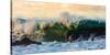 Powerful wave breaking off a beach, Hawaii-Mark A Johnson-Stretched Canvas