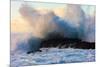 Powerful wave breaking off a beach, Hawaii-Mark A Johnson-Mounted Photographic Print