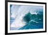 Powerful wave breaking off a beach, Hawaii-Mark A Johnson-Framed Photographic Print