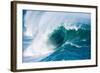 Powerful wave breaking off a beach, Hawaii-Mark A Johnson-Framed Photographic Print