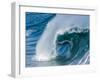 Powerful wave breaking off a beach, Hawaii-Mark A Johnson-Framed Photographic Print