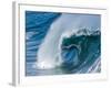 Powerful wave breaking off a beach, Hawaii-Mark A Johnson-Framed Photographic Print