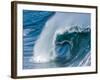 Powerful wave breaking off a beach, Hawaii-Mark A Johnson-Framed Photographic Print