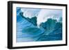 Powerful wave breaking off a beach, Hawaii-Mark A Johnson-Framed Photographic Print