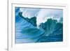 Powerful wave breaking off a beach, Hawaii-Mark A Johnson-Framed Photographic Print