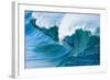 Powerful wave breaking off a beach, Hawaii-Mark A Johnson-Framed Photographic Print