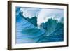 Powerful wave breaking off a beach, Hawaii-Mark A Johnson-Framed Photographic Print