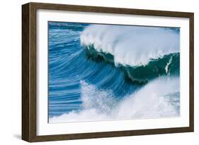 Powerful wave breaking off a beach, Hawaii-Mark A Johnson-Framed Photographic Print