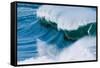 Powerful wave breaking off a beach, Hawaii-Mark A Johnson-Framed Stretched Canvas