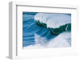 Powerful wave breaking off a beach, Hawaii-Mark A Johnson-Framed Photographic Print