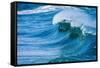 Powerful wave breaking off a beach, Hawaii-Mark A Johnson-Framed Stretched Canvas