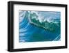 Powerful wave breaking off a beach, Hawaii-Mark A Johnson-Framed Photographic Print