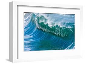 Powerful wave breaking off a beach, Hawaii-Mark A Johnson-Framed Photographic Print