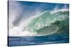 Powerful wave breaking off a beach, Hawaii-Mark A Johnson-Stretched Canvas