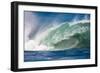 Powerful wave breaking off a beach, Hawaii-Mark A Johnson-Framed Photographic Print