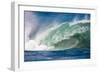 Powerful wave breaking off a beach, Hawaii-Mark A Johnson-Framed Photographic Print