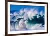 Powerful wave breaking off a beach, Hawaii-Mark A Johnson-Framed Photographic Print