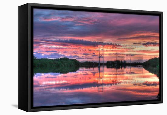 Powerline Sunrise-Robert Goldwitz-Framed Stretched Canvas