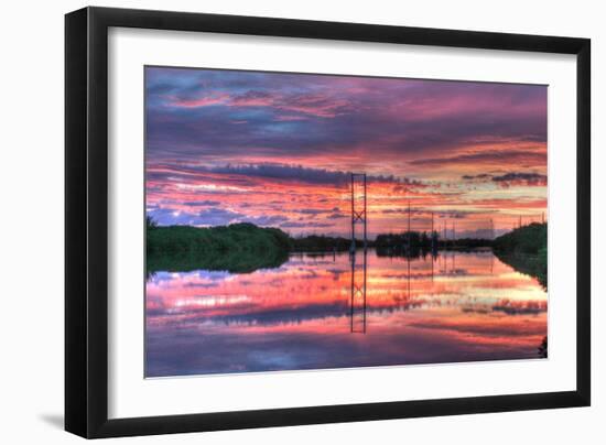 Powerline Sunrise-Robert Goldwitz-Framed Photographic Print