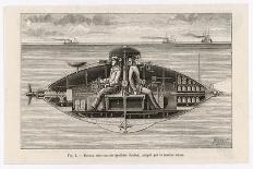 Designed by Claude Goubet in 1885: The First Electrically Powered Submarine-Poyet-Framed Stretched Canvas