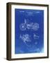 PP10 Faded Blueprint-Borders Cole-Framed Giclee Print