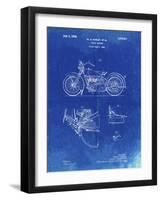 PP10 Faded Blueprint-Borders Cole-Framed Giclee Print