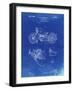 PP10 Faded Blueprint-Borders Cole-Framed Giclee Print