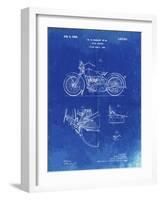 PP10 Faded Blueprint-Borders Cole-Framed Giclee Print