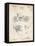 PP10 Vintage Parchment-Borders Cole-Framed Stretched Canvas