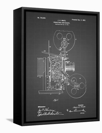 PP1000-Black Grid Projecting Kinetoscope Patent Poster-Cole Borders-Framed Stretched Canvas