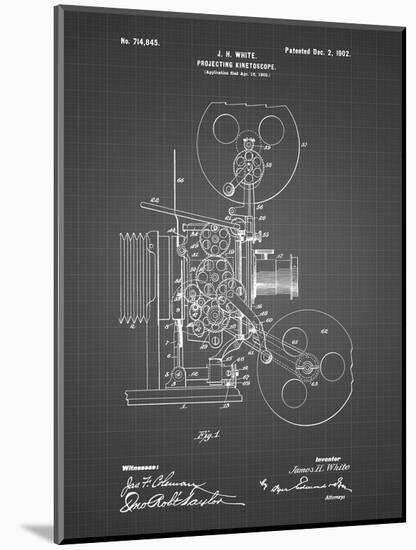 PP1000-Black Grid Projecting Kinetoscope Patent Poster-Cole Borders-Mounted Giclee Print