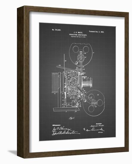 PP1000-Black Grid Projecting Kinetoscope Patent Poster-Cole Borders-Framed Giclee Print