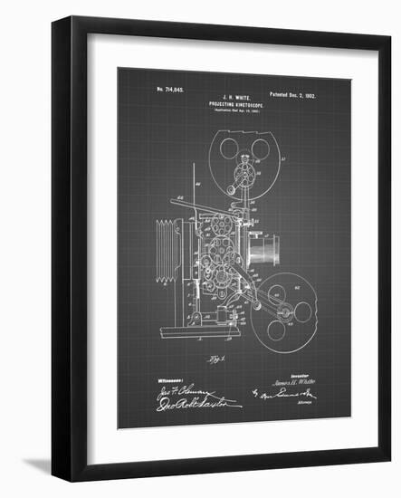 PP1000-Black Grid Projecting Kinetoscope Patent Poster-Cole Borders-Framed Giclee Print