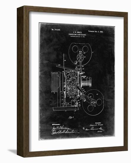 PP1000-Black Grunge Projecting Kinetoscope Patent Poster-Cole Borders-Framed Giclee Print