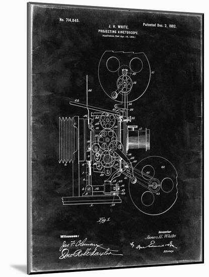 PP1000-Black Grunge Projecting Kinetoscope Patent Poster-Cole Borders-Mounted Giclee Print