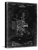 PP1000-Black Grunge Projecting Kinetoscope Patent Poster-Cole Borders-Stretched Canvas