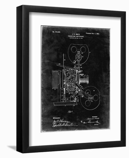 PP1000-Black Grunge Projecting Kinetoscope Patent Poster-Cole Borders-Framed Premium Giclee Print