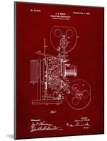 PP1000-Burgundy Projecting Kinetoscope Patent Poster-Cole Borders-Mounted Giclee Print