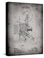 PP1000-Faded Grey Projecting Kinetoscope Patent Poster-Cole Borders-Stretched Canvas