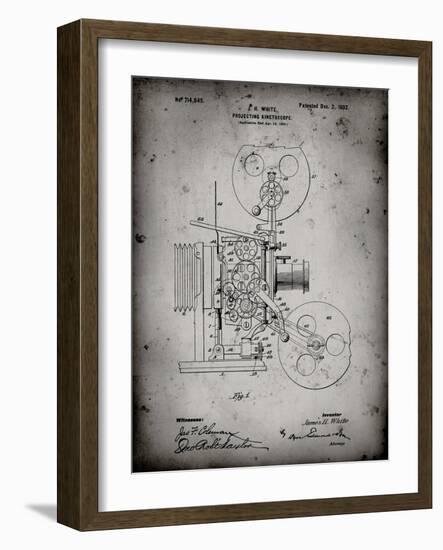 PP1000-Faded Grey Projecting Kinetoscope Patent Poster-Cole Borders-Framed Giclee Print